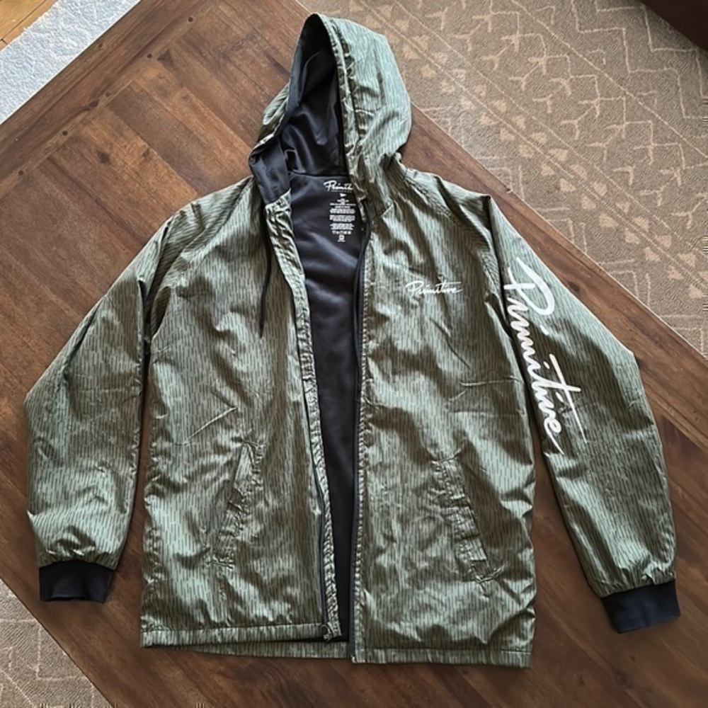 Primitive skateboarding  green jacket with hood medium